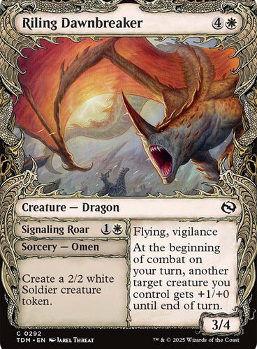 RilingDawnbreaker292__37030 Riling Dawnbreaker // Signaling Roar (Showcase) Tarkir: Dragonstorm