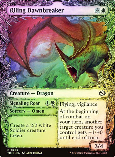 RilingDawnbreaker292__48985 Riling Dawnbreaker // Signaling Roar (Showcase) Tarkir: Dragonstorm (Foil)