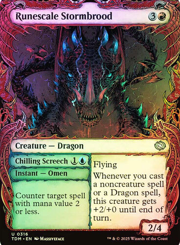 Runescale Stormbrood // Chilling Screech (Showcase) Tarkir: Dragonstorm (Foil)