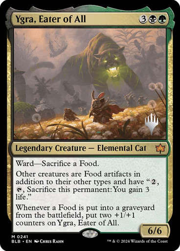 YgraEaterOfAll__04504 Ygra, Eater of All (Promo Pack) (Bloomburrow) Promo: Planeswalker Stamped