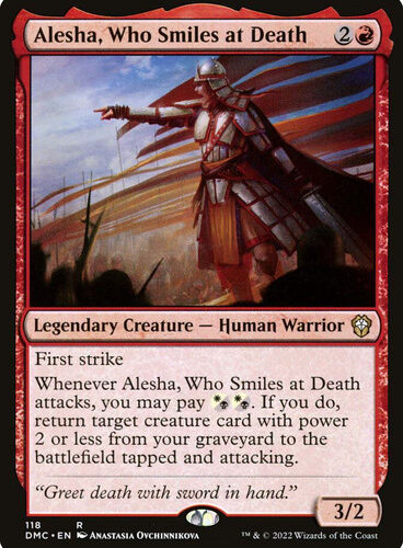 AleshaWhoSmilesAtDeath__83535 Alesha, Who Smiles at Death Dominaria United Commander