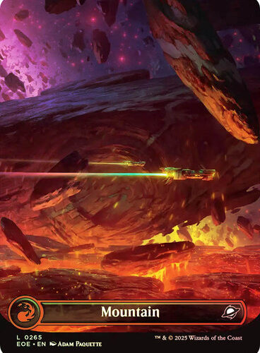 Mountain265__78447 (1) Mountain (#265) (Borderless) Edge of Eternities (Foil)