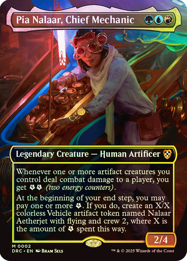 Pia Nalaar, Chief Mechanic (Borderless) Aetherdrift Commander (Foil)