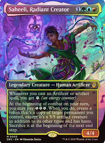 Saheeli, Radiant Creator (Borderless) Aetherdrift Commander (Foil)