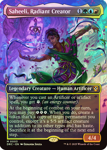 Saheeli, Radiant Creator (Borderless) Aetherdrift Commander (Foil)