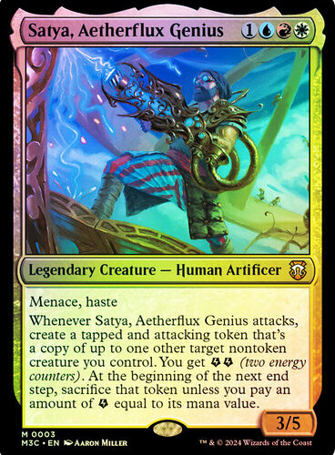 SatyaAetherfluxGenius__20865 Satya, Aetherflux Genius Modern Horizons 3 Commander (Foil)