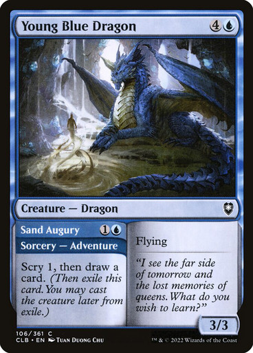 Young Blue Dragon // Sand Augury Commander Legends: Baldur's Gate