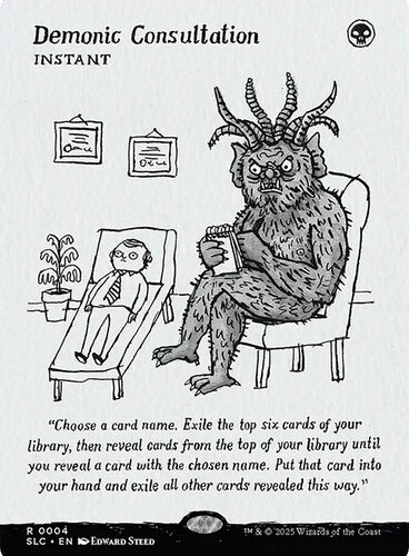 DemonicConsultation004__98606 Demonic Consultation (Secret Lair Countdown) (#004) (Borderless) Secret Lair Drop