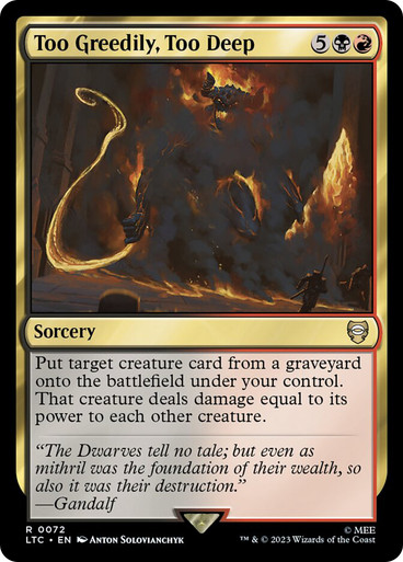 Too Greedily, Too Deep The Lord of the Rings Commander