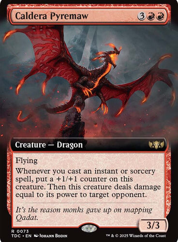 Caldera Pyremaw (Extended Art) Tarkir: Dragonstorm Commander