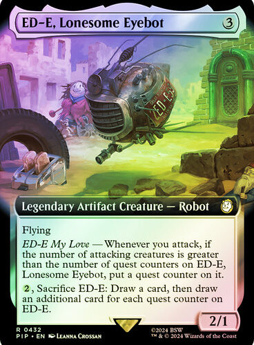 EdELonesomeEyebot432__03693 ED-E, Lonesome Eyebot (Extended Art) foil Fallout Commander