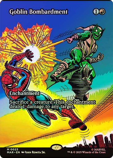GoblinBombardment023__23923 Goblin Bombardment (Borderless) Marvel Universe Foil