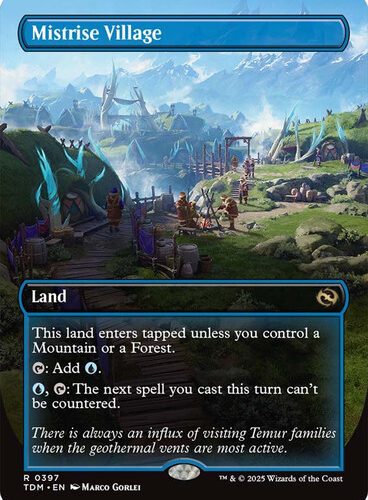 Mistrise Village (Borderless) Tarkir: Dragonstorm