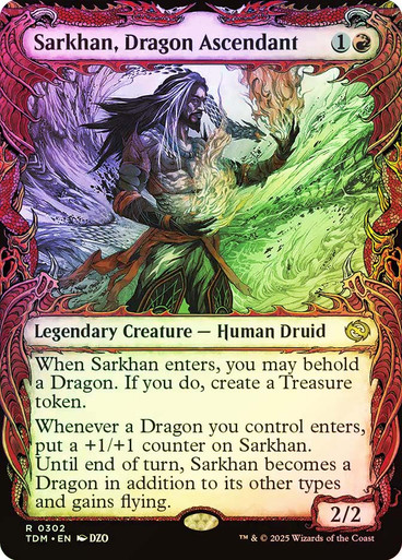 SarkhanDragonAscendant302__91592 Sarkhan, Dragon Ascendant (#302) (Showcase) Tarkir: Dragonstorm