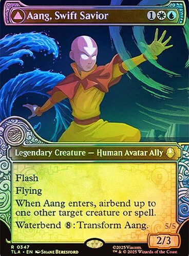 Aang, Swift Savior // Aang and La, Ocean's Fury (#347) Avatar: The Last Airbender Foil