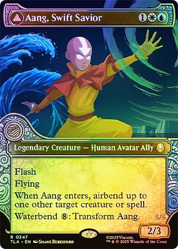 Aang, Swift Savior // Aang and La, Ocean's Fury (#347) Avatar: The Last Airbender Foil