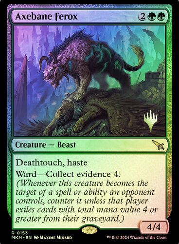 Axebane Ferox Murders at Karlov Manor Promo Foil versión en Español