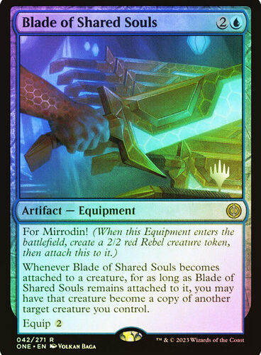 Blade of Shared Souls Phyrexia: All Will Be One Promo Foil Version en Español