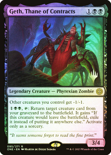 Geth, Thane of Contracts Phyrexia: All Will Be One Promo Version en Español Foil