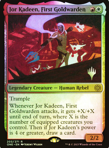 Jor Kadeen, First Goldwarden Phyrexia: All Will Be One Promo Foil Version en Español