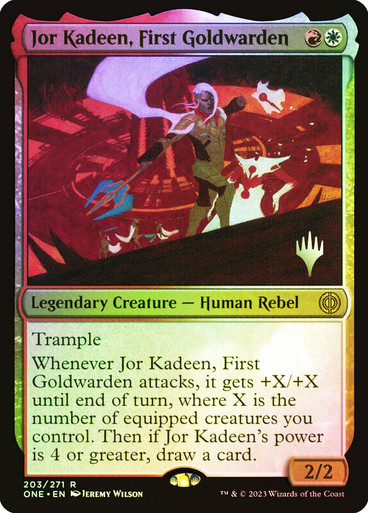 Jor Kadeen, First Goldwarden Phyrexia: All Will Be One Promo Foil Version en Español