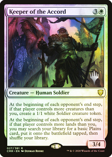 Keeper of the Accord Commander Legends Promo Foil Version en Español