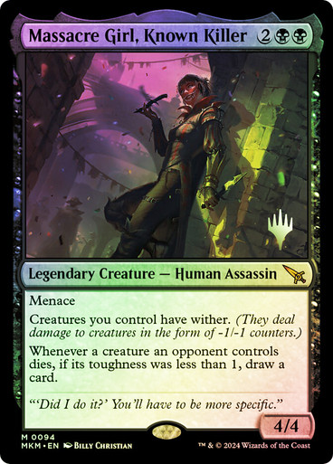 Massacre Girl, Known Killer Murders at Karlov Manor Promo Foil Version en Español