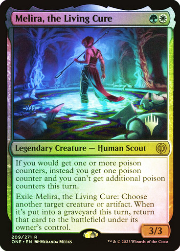Melira, the Living Cure Phyrexia: All Will Be One Promo Foil Version en Español