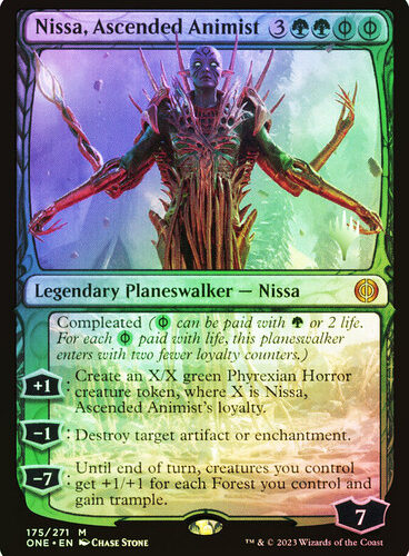 Nissa, Ascended Animist Phyrexia: All Will Be One Promo Version en Español