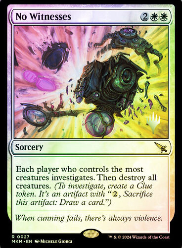 NoWitnesses__53252 No Witnesses Murders at Karlov Manor Promo Foil versión en Español