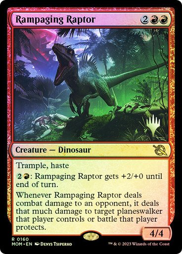 Rampaging Raptor March of the Machine Promo Foil