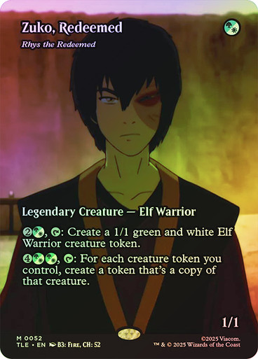 Rhys the Redeemed Zuko, Redeemed Avatar: The Last Airbender Eternal Foil