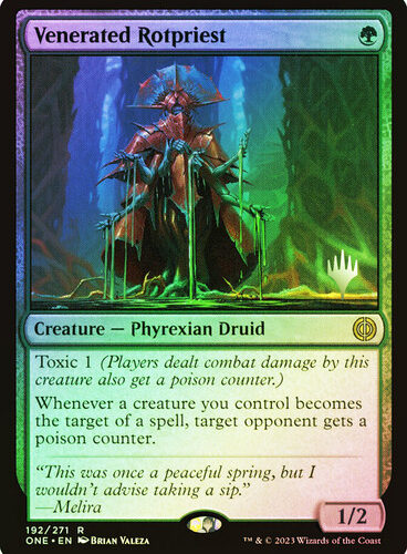 Venerated Rotpriest Phyrexia: All Will Be One Promo Foil Version en Español