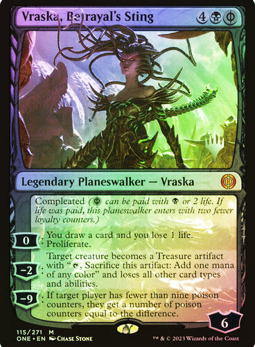 Vraska, Betrayal's Sting Phyrexia: All Will Be One Promo Foil Version en Español